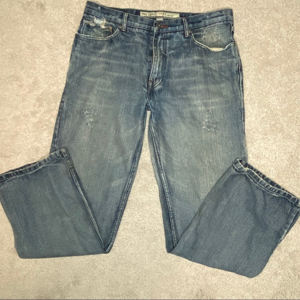 FLYP Men's Straight Leg Distressed Jeans 34 x 32